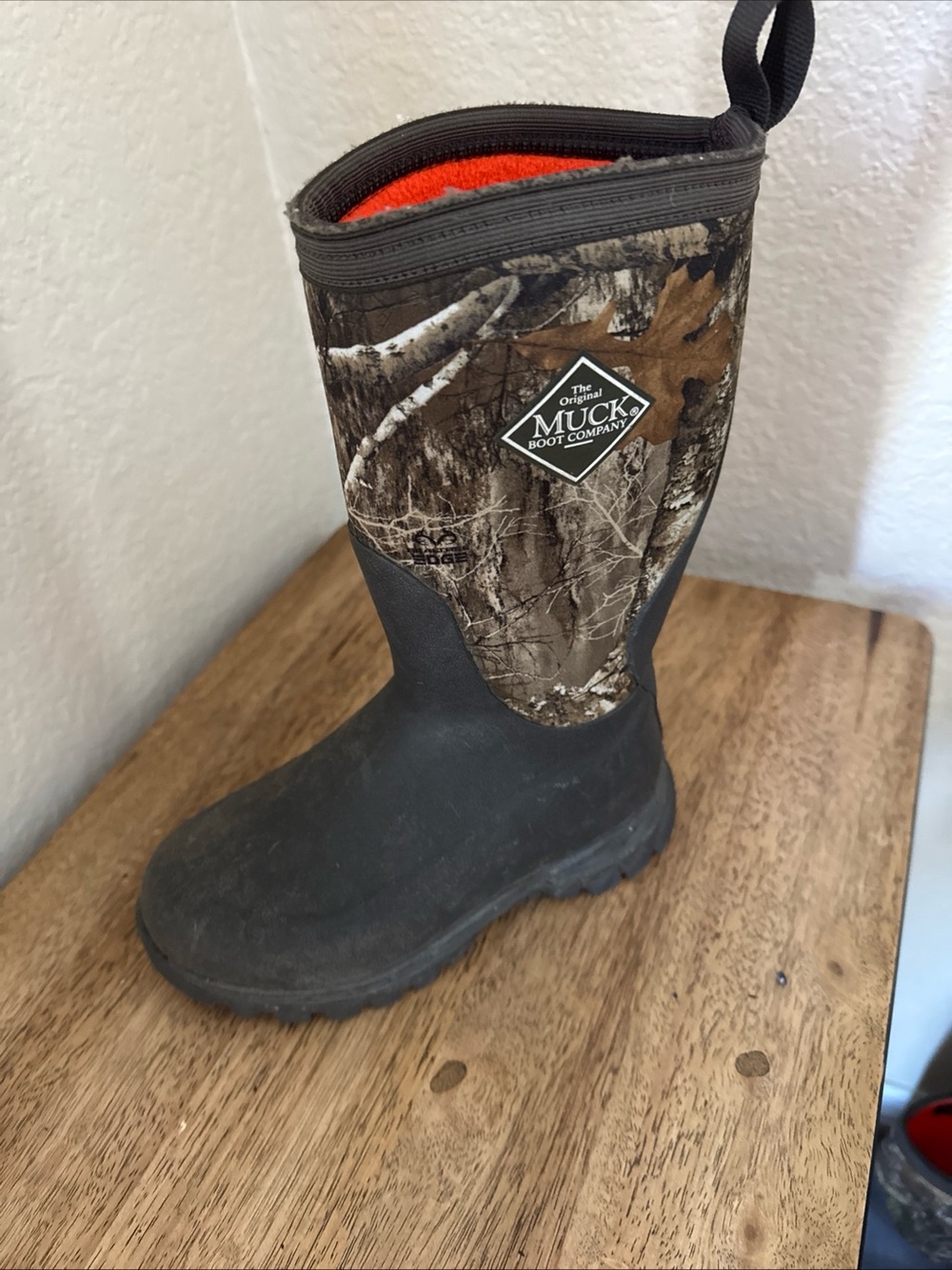 Muck Boot Company Kids' Camo Waterproof Boots with Orange Lining